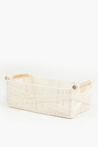 Cross Paper Weave Utility Storage Basket, Large