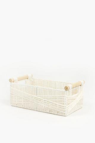 Cross Paper Weave Utility Storage Basket, Medium