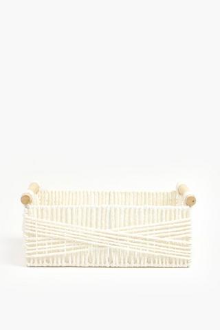 Cross Paper Weave Utility Storage Basket, Medium