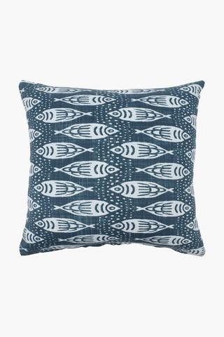 Printed Kingfisher Coast Scatter Cushion Cover, 50x50cm