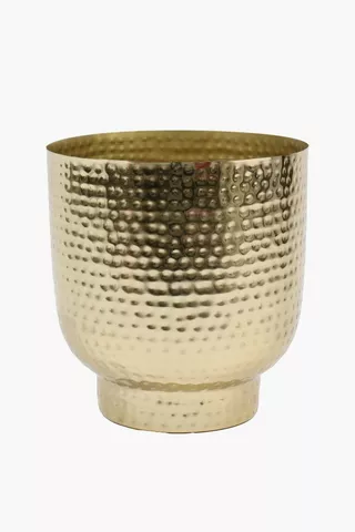 Beaten Metal Vase, 32x33cm