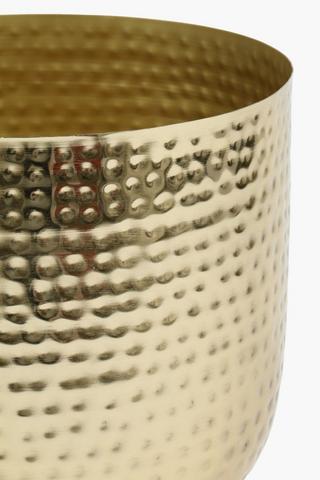 Beaten Metal Planter, 32x33cm