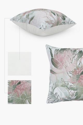 Printed Lyra Protea Scatter Cushion Cover, 60x60cm