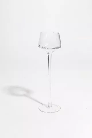 Glass Stem Candle Holder, 25cm