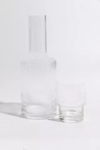Frosty Ribbed Decanter Set