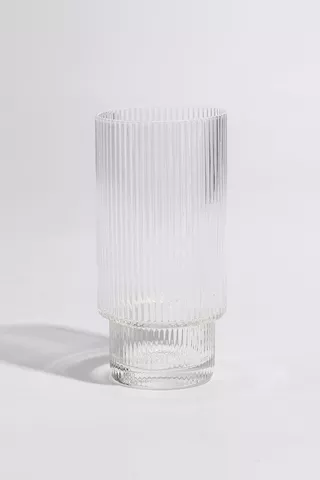 Frosty Ribbed Hiball Glass