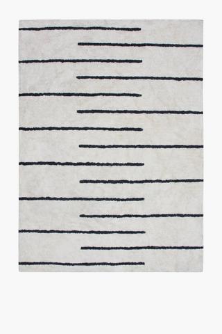 Shaggy Berber Lines Rug, 160x230cm