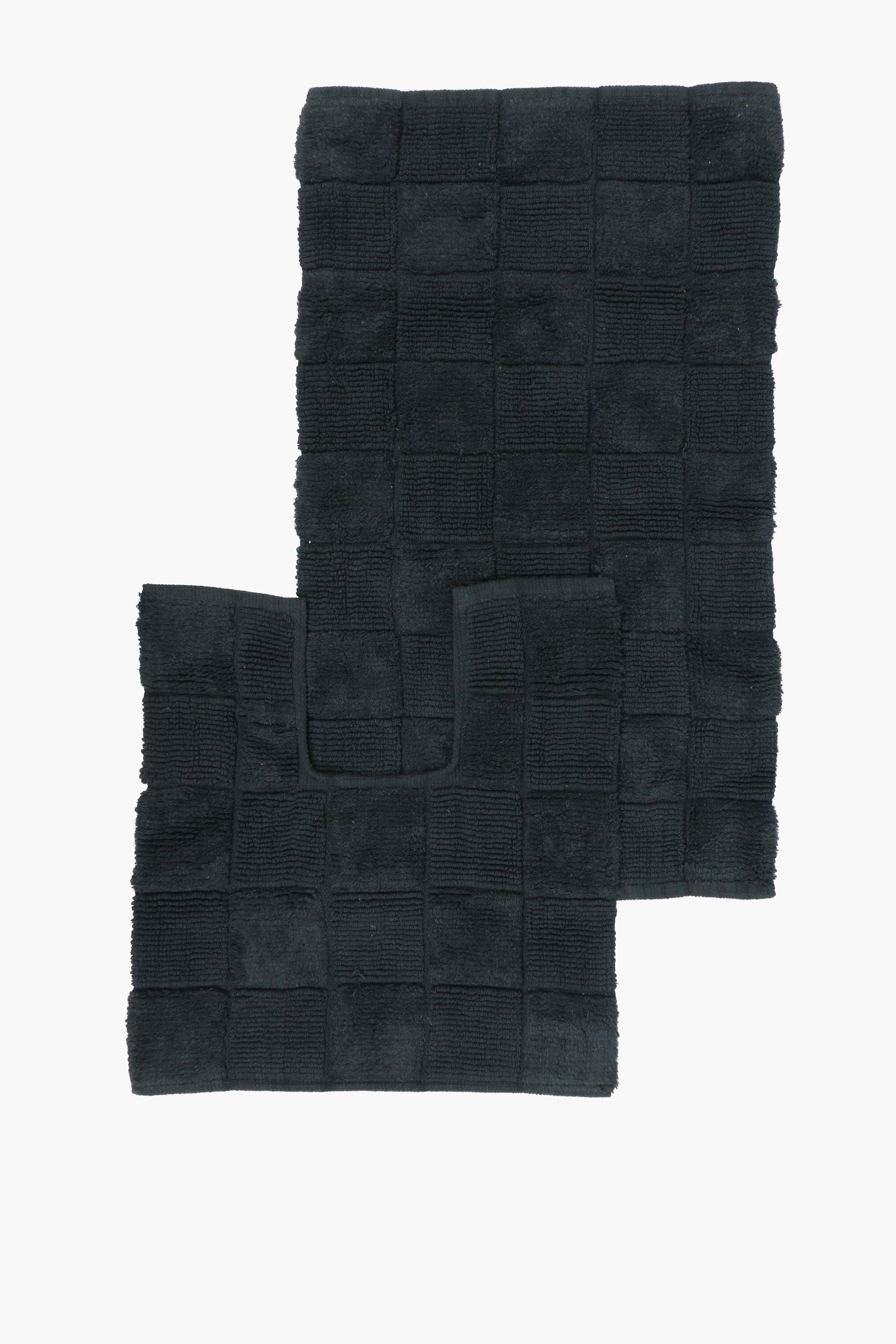 2 Piece Woven Cotton Bath Mat Set