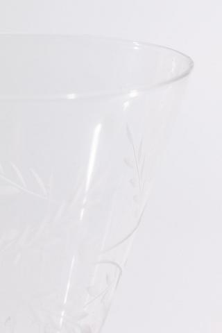 Etched V Shaped Wine Glass