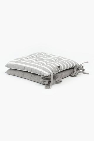 2 Pack Chrisolite Stripe Chair Pad, 40x40cm