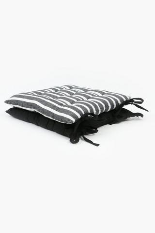 2 Pack Hampton Stripe Chair Pad, 40x40cm
