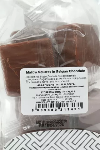 Meshuggah Belgian Chocolate Marshmallow Squares, 120g