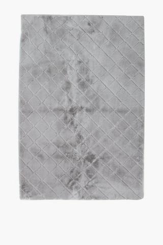 Faux Fur Embroidered Trellis Rug,160x240cm