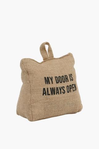 Doorstop Script Hessian Bag