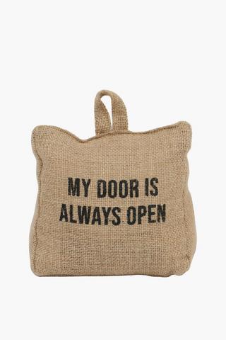Doorstop Script Hessian Bag