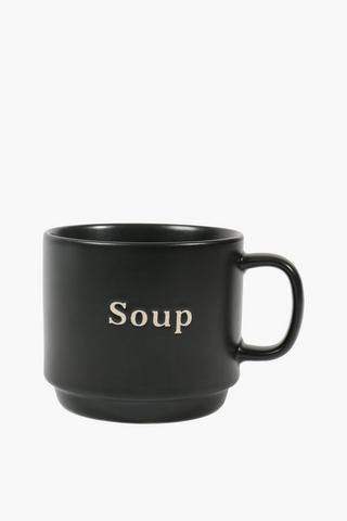 Script Stoneware Soup Mug