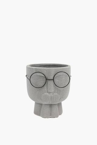 Spectacle Ceramic Planter, 14x15cm