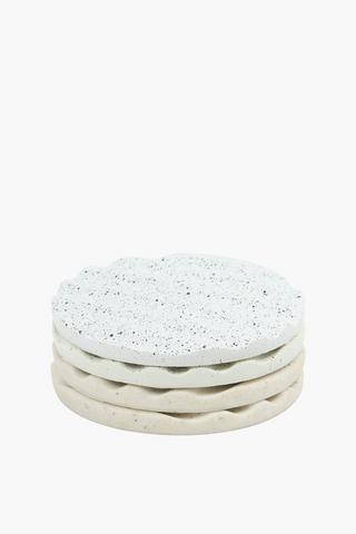 4 Pack Ribbed Ceramic Coasters
