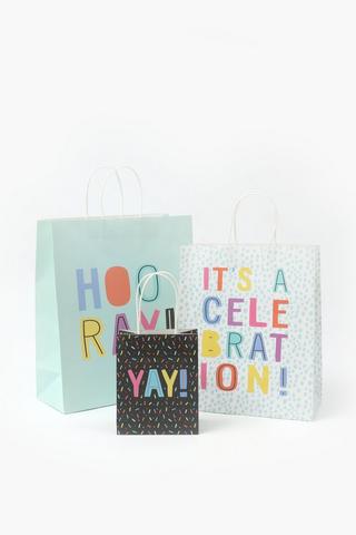 6 Pack Celebrate Multi Size Gift Bags