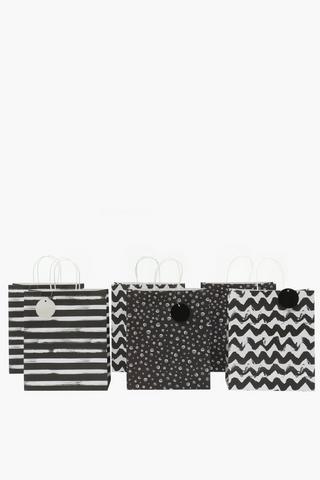 6 Pack Mono Gift Bags Medium