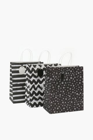 6 Pack Mono Gift Bags Medium