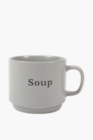 Script Stoneware Soup Mug