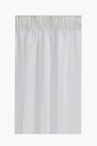 Sheer Embroidered Fern Taped Curtain, 230x218cm