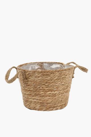 Cattail Basket Planter, 32x21cm