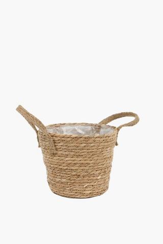Cattail Basket Planter, 19x22cm