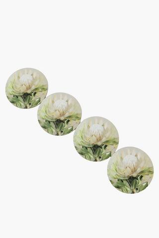 4 Pack Floral Cork Coasters