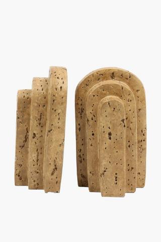 Travertine Bookends, 14x19cm