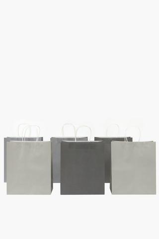 6 Pack Plain Gift Bags Medium