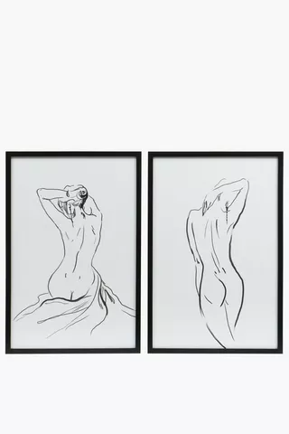 2 Piece Femme Figure, 40x60cm