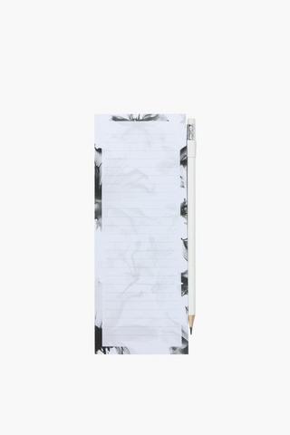Mono Floral Notepad With Pencil