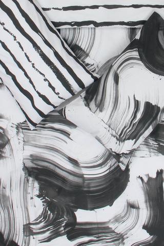 Polycotton Printed Abstract Brush Stroke Duvet Cover Set