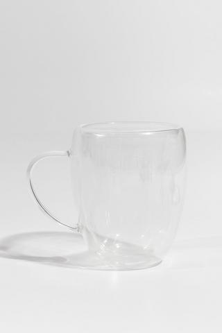 Double Wall Glass Mug, Short