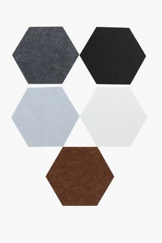 5 Pack Hexagon Wall Stickers