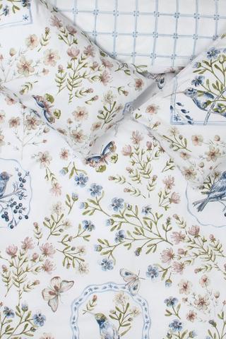 Polycotton Bird And Floral Duvet Cover Set