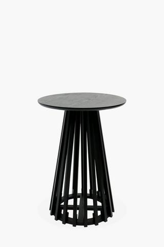 Slatted Round Side Table