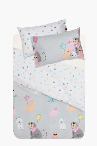 Polycotton Leila Dog Reversible Duvet Cover Set