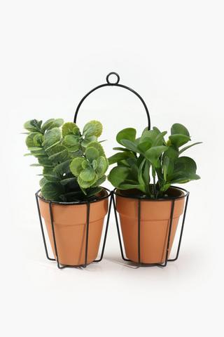 Twin Hanging Plants, 20x22cm