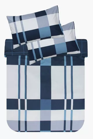 Soft Touch Printed Check Duvet Cover Set