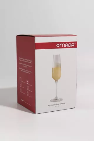 Omada 4 Pack Champagne Flutes