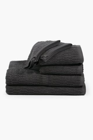 6 Pack Textured Cotton Towel Set