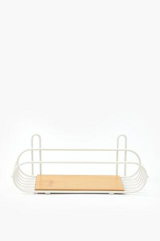 Bamboo And Metal Utility Caddy