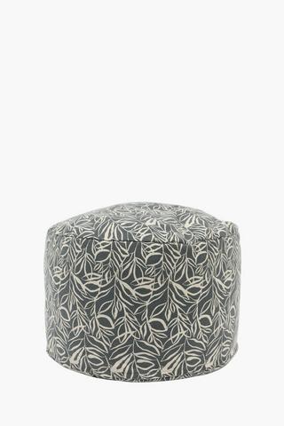 Printed Plett Leaf Pouffe, 50cm