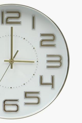 Chrome Clock, 30cm