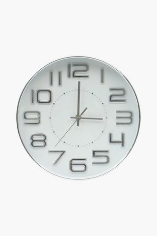 Chrome Clock, 30cm