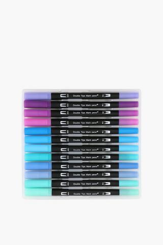 12 Pack Dual Tip Brush Pens