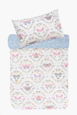 Soft Touch Candy Butterfly Reversible Duvet Cover Set